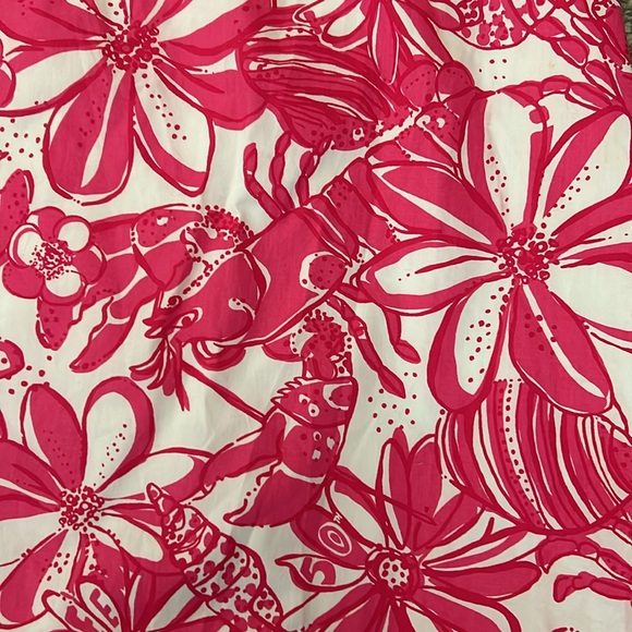 Lilly Pulitzer Hot Pink White Jubilee Lobster Print Crochet Lace Mini Dress - 2 - Picture 3 of 6